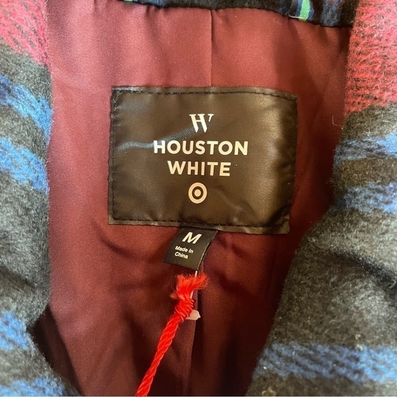 NWT Target White Houston white plaid over coat size medium - Picture 4 of 9